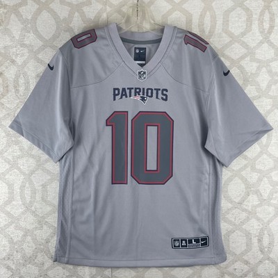 Nike New England Patriots Youth L Mac Jones #10 Gray Jersey On Field Excellent