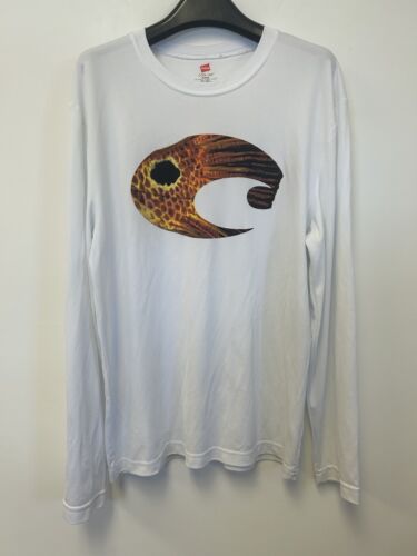 Costa Redfish Long Sleeve Fishing Shirt Hanes Cool Dri Long Sleeve Men’s Medium - Picture 1 of 10
