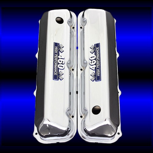 460 Chrome Valve Covers for Big Block Ford 460 Engines with 460 Emblems