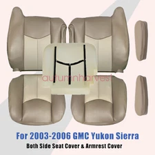 For 03-06 GMC Yukon Driver & Passenger Bottom & Top Seat Cover & Foam Cushion