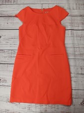 Eliza J Mini Dress Women’s 4 Petite Orange Sleeveless V-Neck Zip-Up Lined 