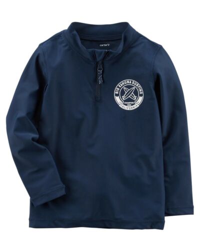 Oshkosh B'gosh Toddler Boys Rash Guard Swim Shirt UPF 50+ Blue L/S Swimwear 4T