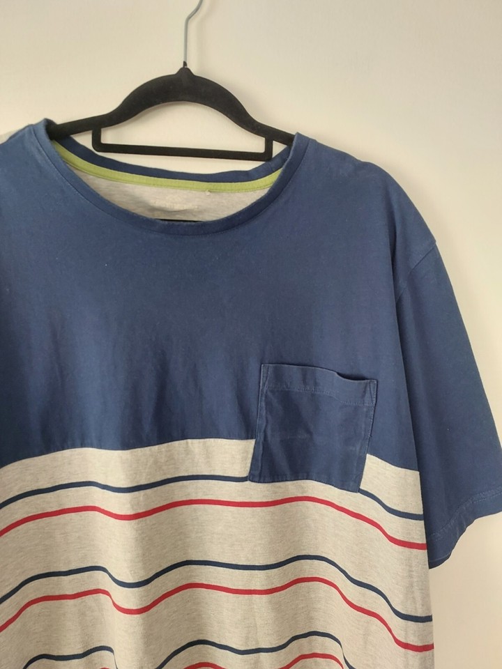 Kathmandu Men's Size XXL Blue Grey Striped Tshirt eBay
