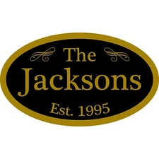 Personalized Family Name Plaque Custom 12" x 7" Aluminum Sign - Choice of Colors