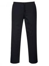 Image of Black Chefs Trouser Elasticated Waist Kitchen Catering Chef Trousers