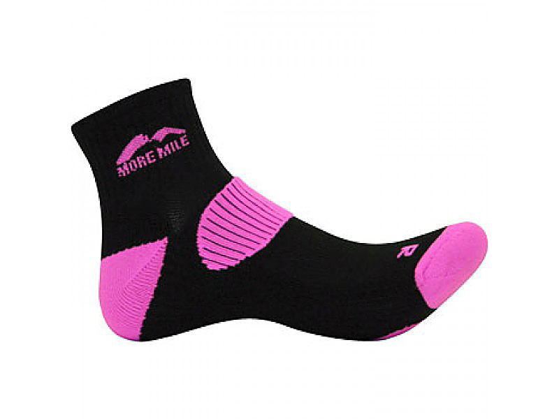 More Mile Calcetín para Correr Londres Fucsia, Calcetines de Cuarto