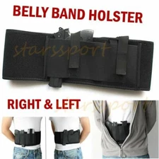 Tactical Belly Band Holster Concealed Hidden Carry Pistol Hand Gun Waist Belt