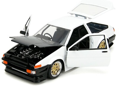 1986 TOYOTA TRUENO (AE86) RHD WHITE 1/24 DIECAST MODEL CAR BY JADA