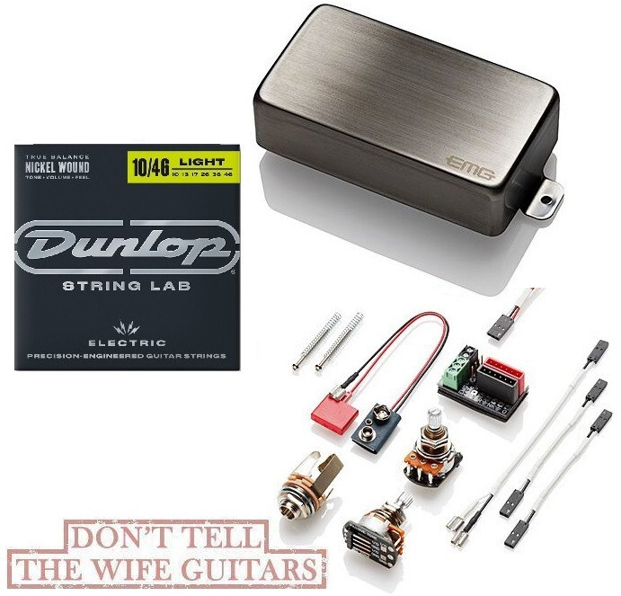 EMG 85 BRUSHED CHROME ACTIVE SHORT SHAFT POTS ( 1 STRINGS SET  