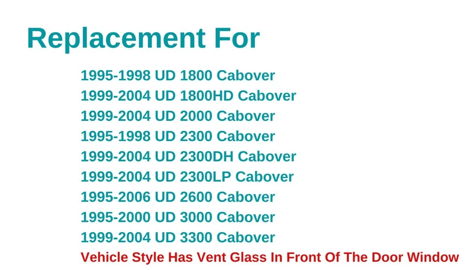 Passenger/Right Front Door Window Glass For UD 1800 2000 2300 2600 3000 3300 Foto 3 de 3