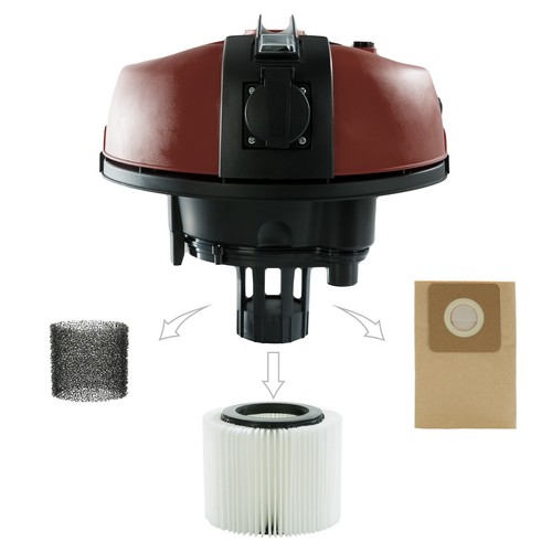 AREBOS Aspirador industrial 5IN1 | Aspirador | Húmedo/seco | 1300W | 30L Rojo - Imagen 10 de 12