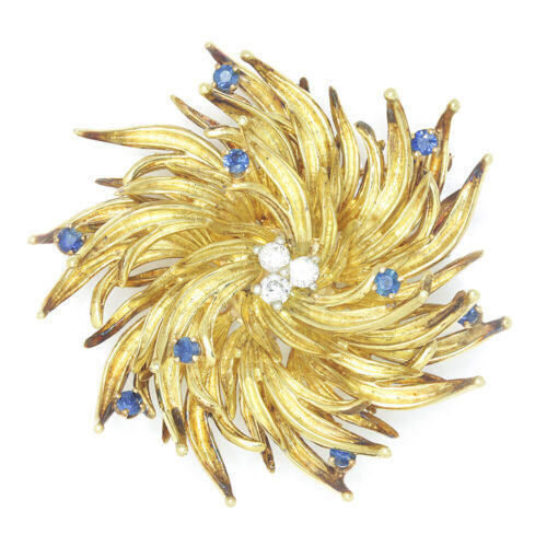 Broche Vintage Yves Saint-Laurent (YSL) En Métal Doré - Haute Couture - Occasion