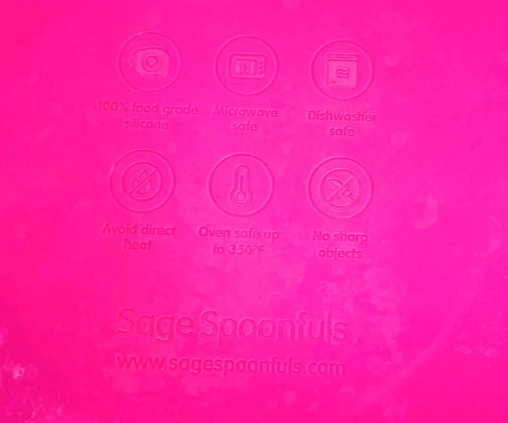 Sage Spoonfuls Pink Silicone Elephant Baby Toddler Kid Plate 8.5"