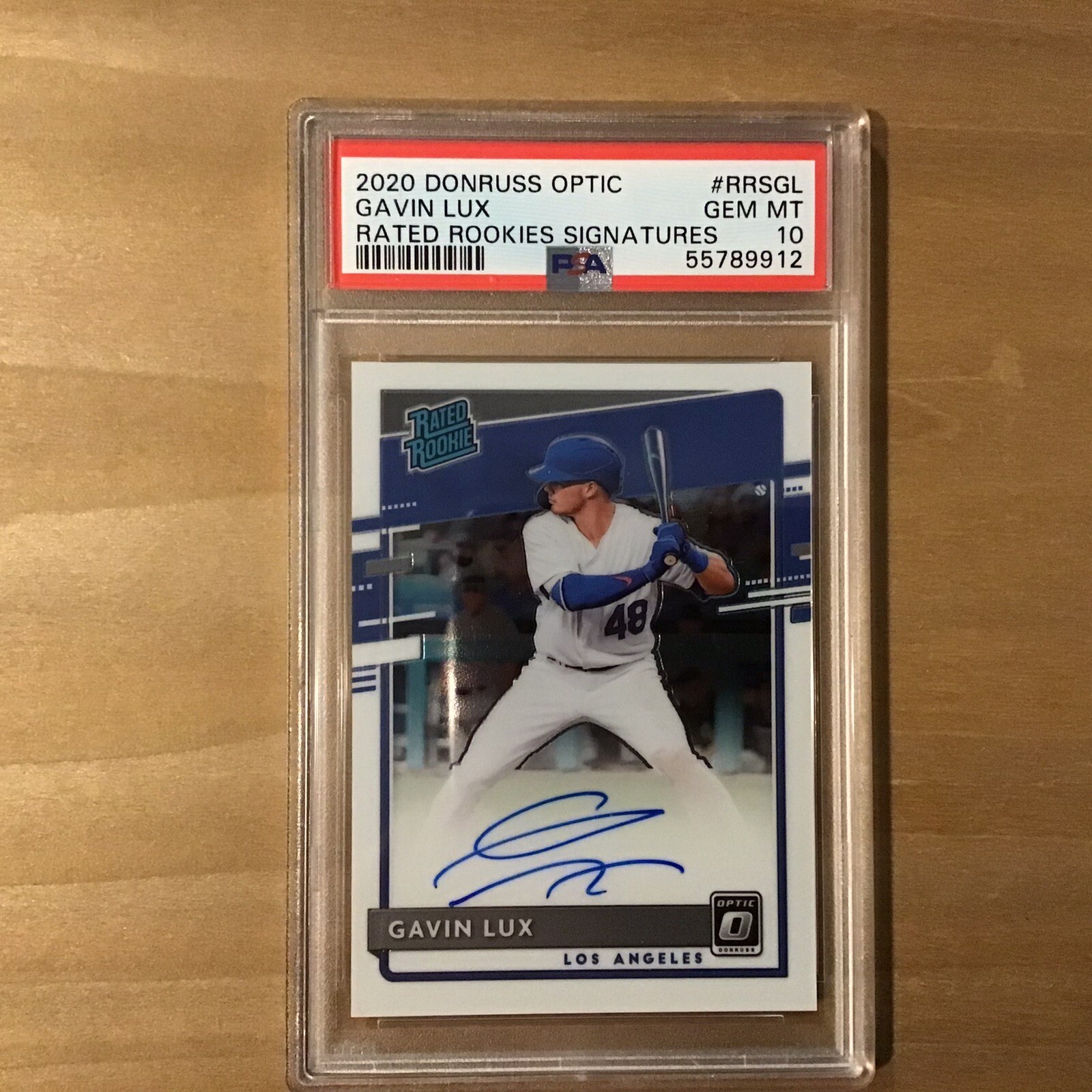 2020 Panini Donruss Optic Rookie Signatures #RRS-GL Gavin Lux PSA 10 GEM MINT