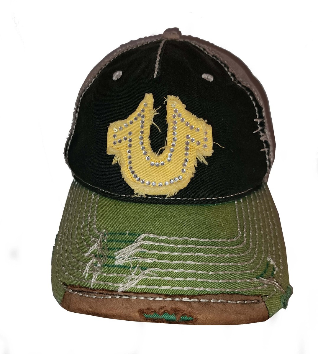 Vintage True Religion distressed horseshoe hat True Religion Vintage Red #1 Horseshoe Distressed Cap Hat  main image 3