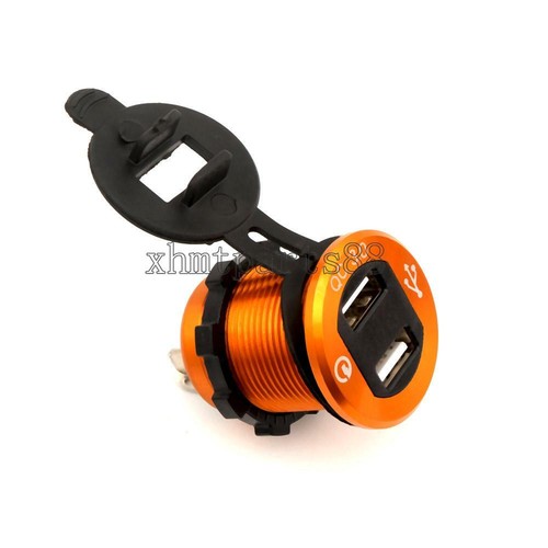 QC 3.0 Dual USB Port Power Charge + Green LED Voltmeter Light 12V 24V Waterproof - Picture 6 of 7