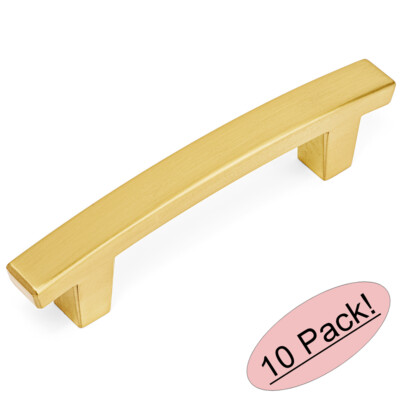 *10 Pack* Cosmas Cabinet Hardware Brushed Brass Contemporary Handle Pull #5235BB