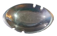  VINTAGE ASHTRAY NAMB'E  SILVER METAL  6" MANCAVE MCM ATOMIC  Mid Century 