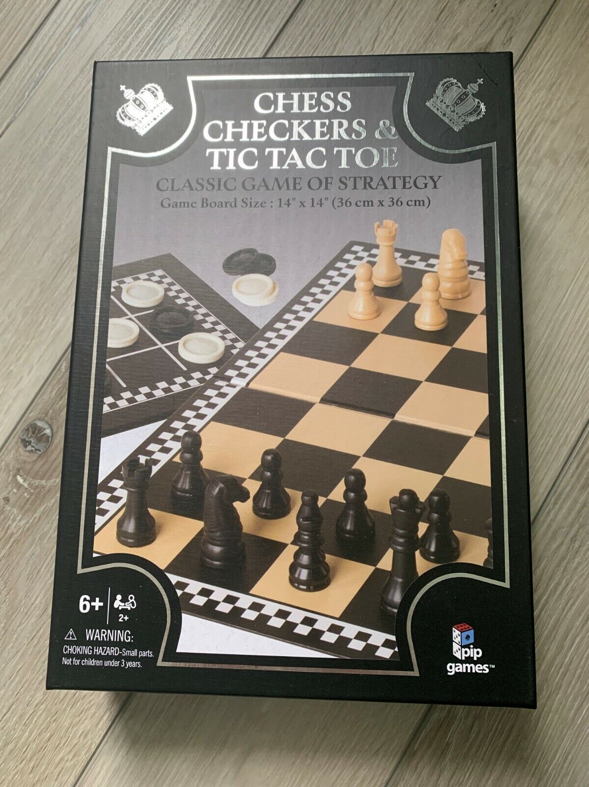 Chess Checkers and Tic-Tac-Toe Set, Classic Strategy Games, for