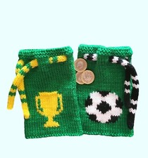 KNITTING PATTERN 160: Football birthday gift bags -2 designs, 2 sizes