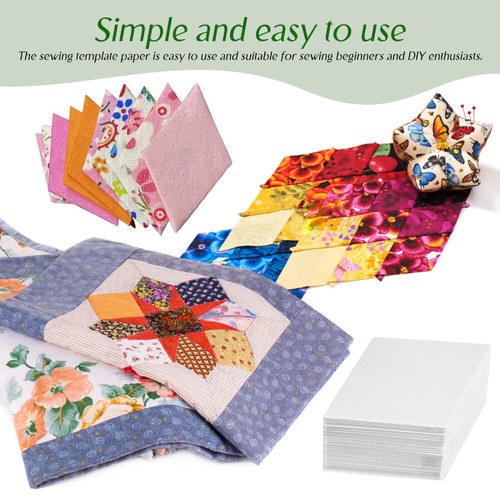 300 Stück Patchwork Papier Schablone Quilten Piercing Piecing Büro Muster - Bild 3 von 11