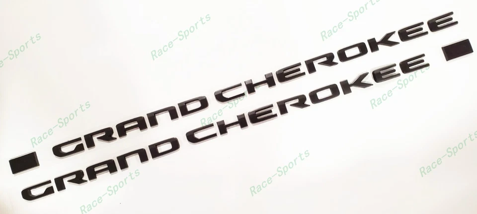 2PÇS 2021+ Jeep Grand Cherokee WL/WK placa de identificação porta lateral emblema preto fosco - Imagem 3 de 4