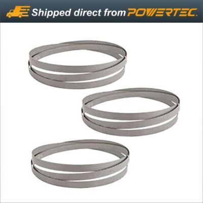 POWERTEC 13501-P3 Bi-Metal Bandsaw Blade 44-7/8'' x 1/2'' x 24 TPI, 3PK