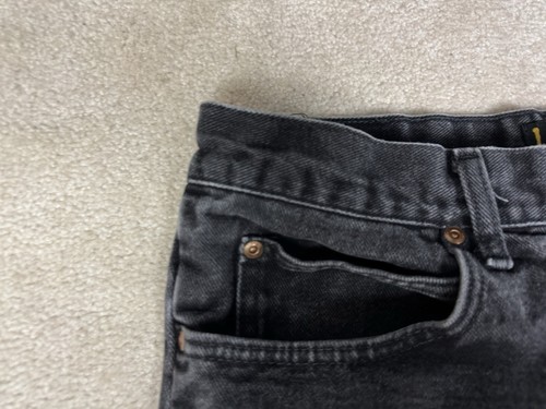 Vintage Lee Jeans Mens 32 Black Denim Pants Straight Leg Cotton 32 X 30 - Picture 4 of 20