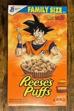 NEW DRAGON BALL Z x REESES PUFFS CEREAL LIMITED EDITION GOKU COVER 19.7 OZ BOX
