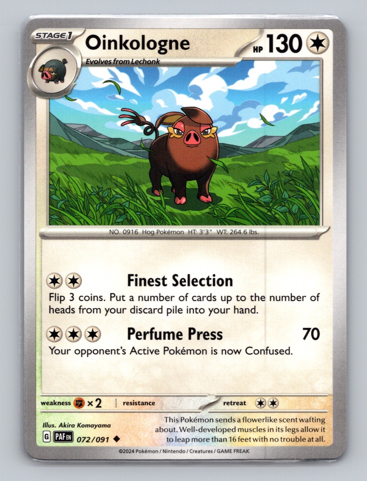 Oinkologne 72/091 Paldean Fates Uncommon NM PAF EN Pokemon Card Scarlet & Violet