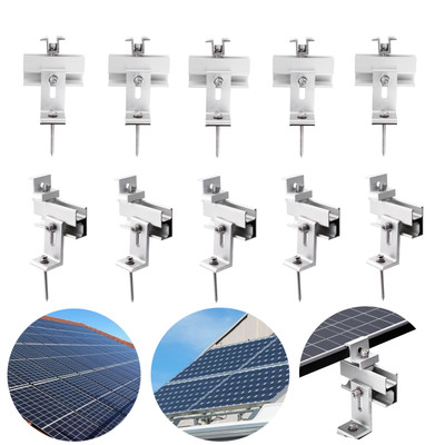 Solar Panel Mounting Bracket Rail Kit for Flat Roof Mount End/Mid Clamp 30/35mm