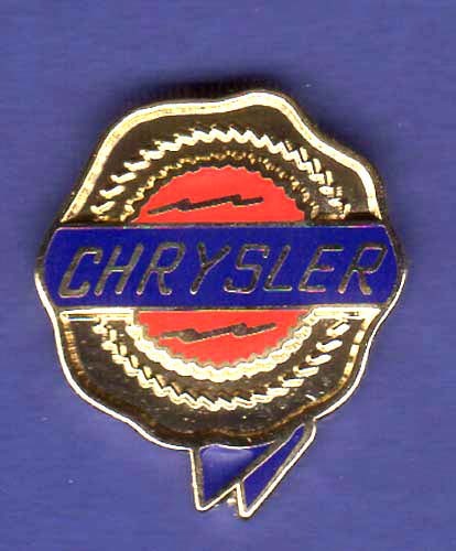 CHRYSLER RIBBON HAT PIN LAPEL PIN TIE TAC ENAMEL BADGE #0119 GOLD-NEW OLD STOCK
