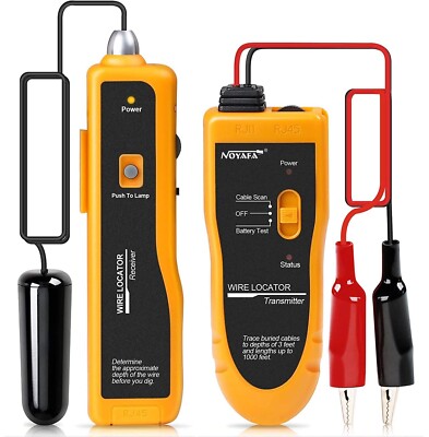 NOYAFA Underground Cable Locator, Wire Tracer Detector with Earphone, Electrical