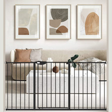 Triple Lock Baby Gate Extra Wide 62.59-67.32" Pressure Mounted Walk through Swin