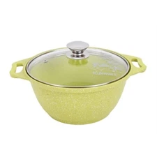 2 Qt Green Non-Stick Aluminum Stockpot with Glass Lid, by Kukmara,Russia