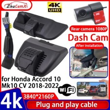 Plug and Play 4K 2160P DVR Dash Cam Camera for Honda Accord 10 Mk10 CV 2018-2022