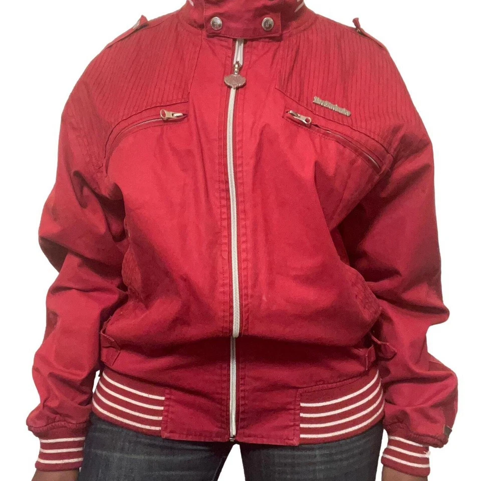 Live Mechanics Jacket Mens Large Red Lined Well Established Motorcycle Moto Y2K - Image 2 of 4