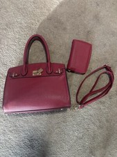 Red Crossbody Bag Removable Strap Wallet Included