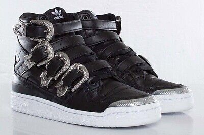 Adidas Originals Jeremy Scott Forum Hi Black Leather Silver Adidas Originals Jeremy Scott Forum Hi Black Leather Silver