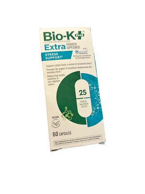 Bio K+ Extra Stress Support with Sensoril   Vegan Probiotic Supplement-READ