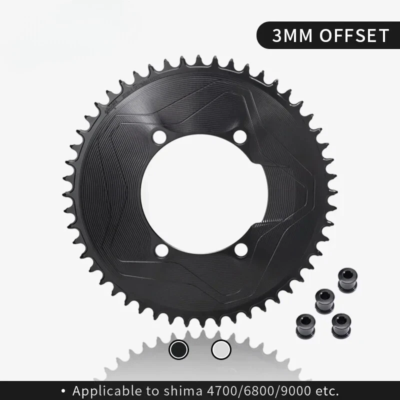 110 BCD 4 Bolts Chainring 3mm Offset Narrow Wide Chainwheel for 9-12 Speed - Image 2 of 4