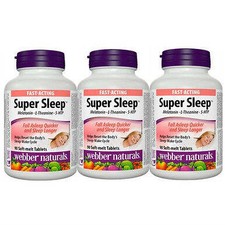 Webber Naturals Super Sleep Melatonin Plus L-Theanine  5-HTP, 90 tablets 3 