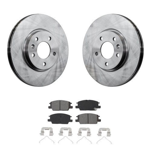 Front Brake Rotors and Pads Kit for 2006-16 Chevy Equinox 5Lug, OES2Z Polished