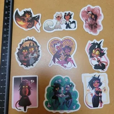 Helluva Boss Seal Sticker Set 9 Pieces Milly Moxie Mili Moki Used