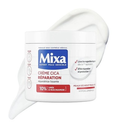 Mixa Cica Repair Hydrating Cream with Urea & Niacinamide for Dry Skin