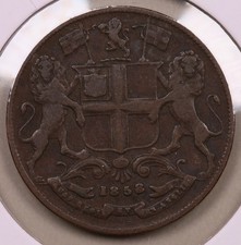 1858 British East Indies 1/4 Anna ***RARE ORIGINAL COIN***