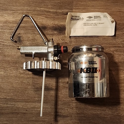 #ad #ad Devilbiss KB2 2 quart Pressure CUP Pot KBII PAINT SPRAY GUN NEW LOOK $399.99