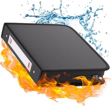 Fireproof 3 Ring Binder with Zipper, 1.5 Inch D Rings Hold up 375 Sheets of 8.5"