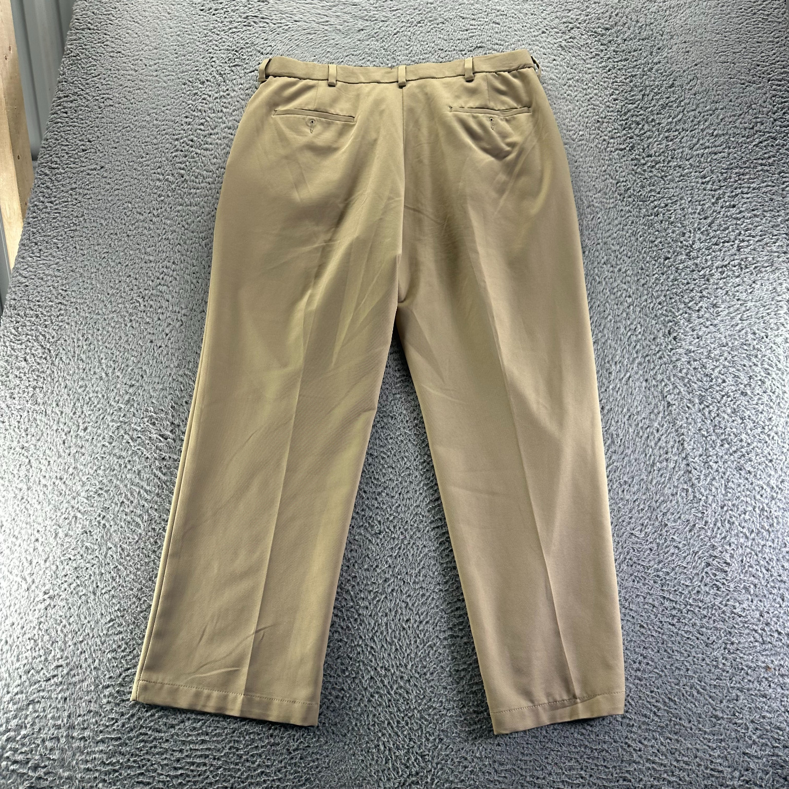 Haggar Cool 18 Pro Pant Mens 36x29 Brown Polyester Dress Straight Office Formal