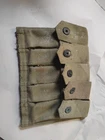 Original US Military WWII Thompson 5 Cell Khaki Canvas Magazine Pouch WW2